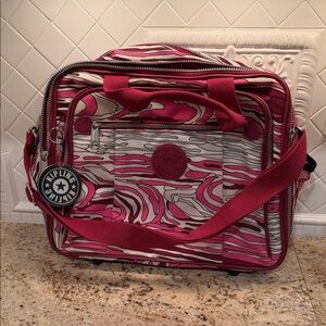 Kipling Pink and White Travel Bag